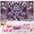 thumbnail image 4 of Pink and Gold Birthday Banner Birthday Backdrop - 71 x 43 Inch Glitter Balloon and Floral Party Backdrop - Event and Celebration Decoration Happy Birthday Balloon Banner, 4 of 10