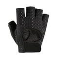 thumbnail image 4 of Guantes de gimnasia para mujer Guantes de entrenamiento Transpirable Antideslizante Guantes de levantamiento de pesas Ligero Protección de palma Medio dedo Guantes de fitness para mujer XG31 Negro M, 4 of 8
