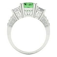 thumbnail image 4 of 4.27 ct Emerald Cut Simulated Green Diamond 3 Stone 18K White Gold Womens Engagement Ring, 4 of 5