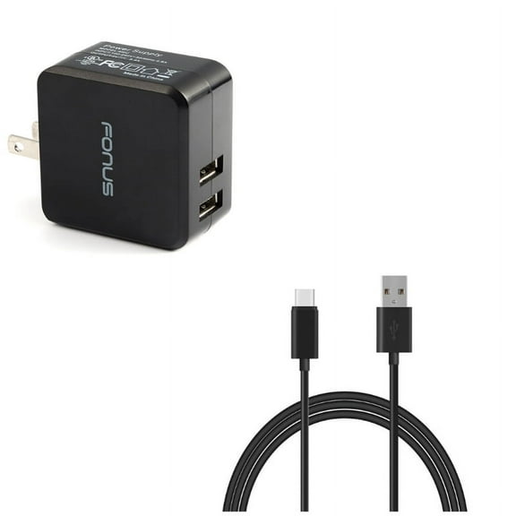 17W Home Charger w Type-C 6ft USB Cable P6Q for LG G8 ThinQ, G7 ThinQ, Stylo 5 4 - Microsoft Surface Go (10"), Lumia 950 - Motorola One, Moto Z4 Z3 Play Z2 Play Z Play Droid Force Droid X4 G7