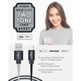 thumbnail image 4 of Liquipel Powertek USB Type C Charger Cable, 6ft Fast Charging USBC to USBA Cord, Adapter for Car, Galaxy, Android, Note, MacBook, Nintendo, Playstation, Chromebook, Pixel, Two Tone Black, 4 of 7