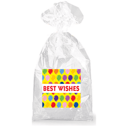 Best Wishes Balloon  Party Favor Bags with Ties - (Best Wishes For Delivery)