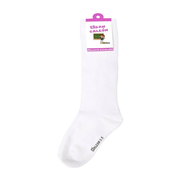 Calcetas Escolares De Algodón Gran Galeon Para Niña Pack con 6 Pares Talla 3-5 Años Blanco Gran Galeón 500/Blanco/Escolar