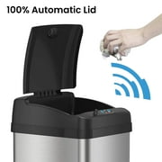 iTouchless 13 Gallon Sensor Kitchen Trash Can with AbsorbX Odor Filter, Stainless Steel