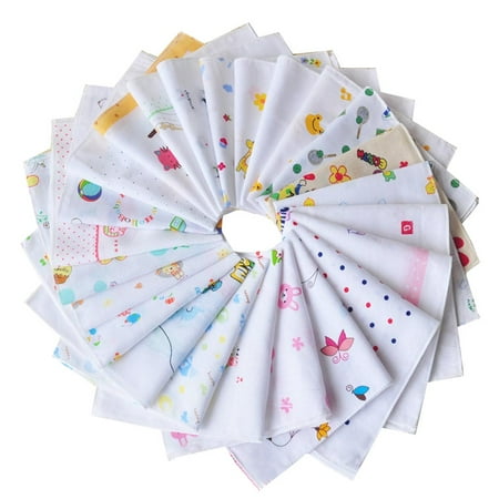 

Hemoton 10pcs Pure Cotton Gauze Baby Feeding Towel Cartoon Printed Children Small Handkerchief Gauze Towels Nursing Towel
