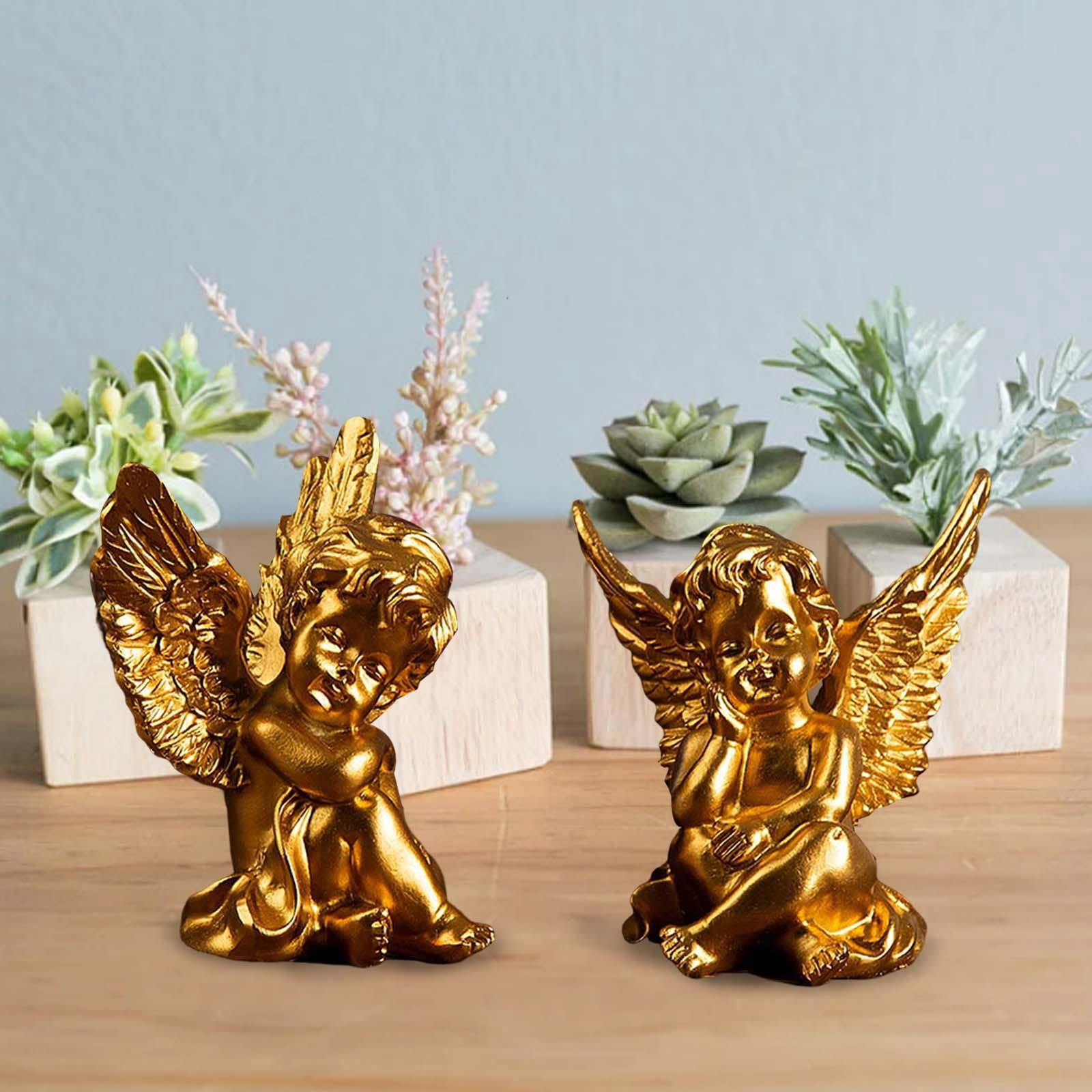 Axioma 4 Pcs Cherubs Angels Statue Resin Decor for Desktop Garden Living Room