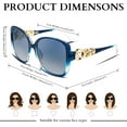 thumbnail image 6 of FEISEDY Women's Fashion Sunglasses, Oversized Square Frame with Pearl Sparkling, Polarized UV Protection B2821, 6 of 23