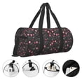 thumbnail image 5 of Xecao Valentine'S Day print Round Travel Duffel Bag is a foldable gym bag with an inner pocket, perfect for travel sports, 5 of 8