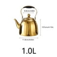 thumbnail image 2 of Tetera con infusor for estufa, tetera for hervir agua, café o leche, tetera de acero inoxidable 304, 2 of 6