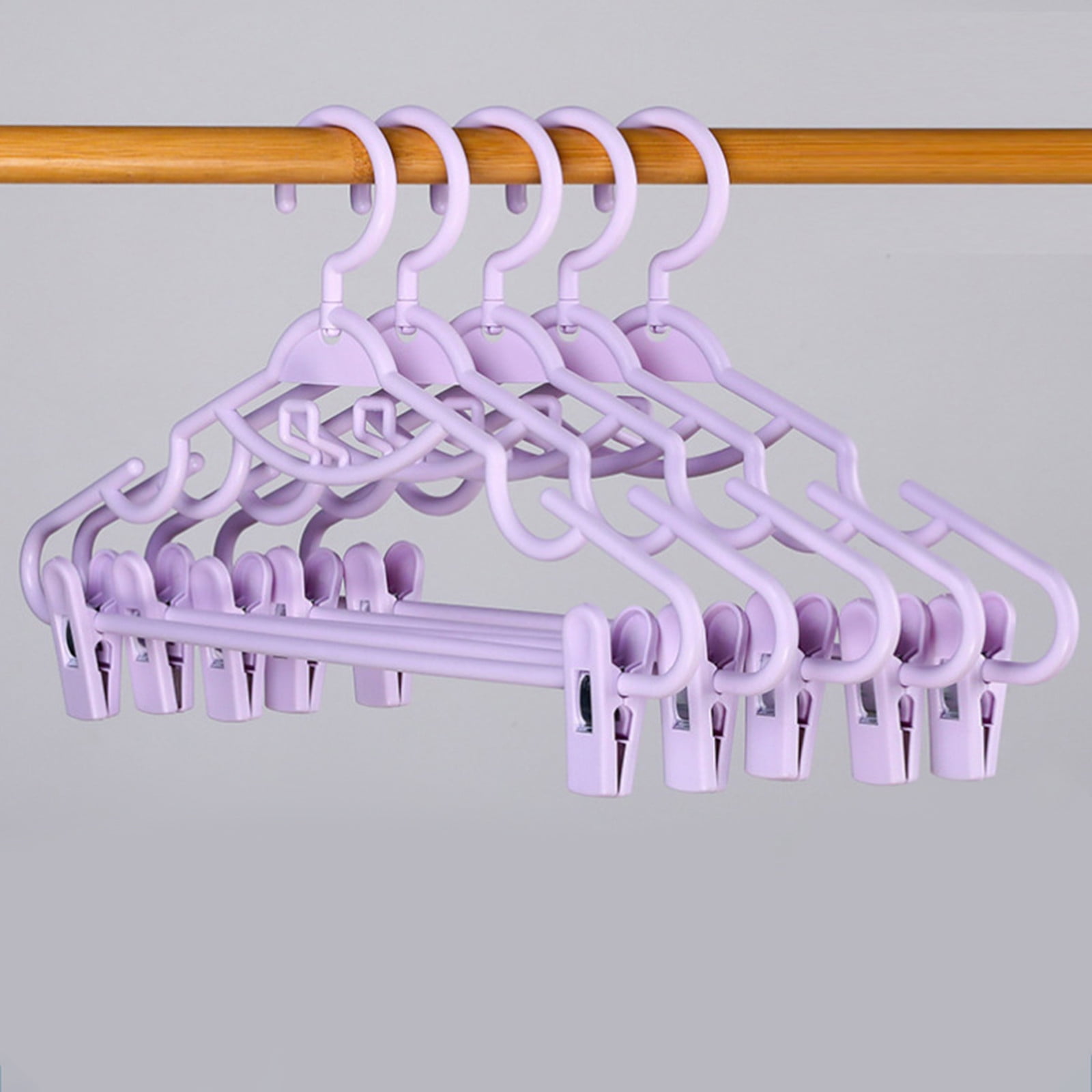 witspace 5 Pcs Household Clothes Hanger with Clip Hanging Skirt Clip Hanging Clothes Hanger Clothes Support Clothes Rack Heavy Duty Hanger Perfect for Cloth, Underwear, Pants, Shirts and Sweaters