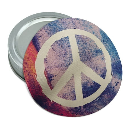 

Purple Peace Sign Distressed Texture Round Rubber Non-Slip Jar Gripper Lid Opener