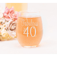 thumbnail image 4 of C&M Personal Gifts 17 oz Fabulous and 40 Stemless Wine Glass - 40th Birthday Themed Gift, 4 of 5