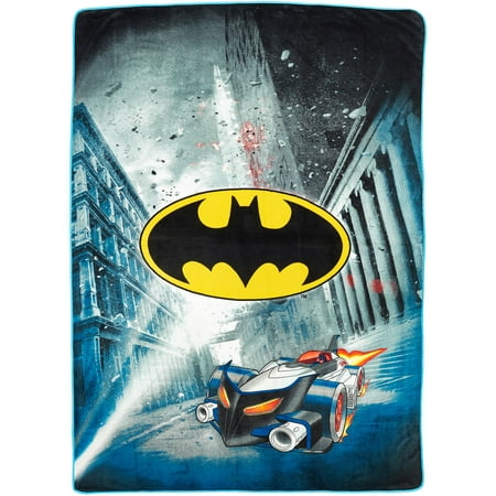 Batman City Safe 62" x 90" Kids Plush Blanket, 1 Each