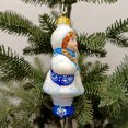 thumbnail image 5 of STP Goods Snow Maiden Glass Christmas Ornament 4.33" (11 cm) Hand-Painted Christmas Tree Ornament Collectible Christmas Tree Hanging Decoration, Blue and White, 5 of 5