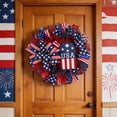 thumbnail image 5 of Miwamany Independence Day Patriotic Wreath, Red White Blue Star Hanging Ornament, 4th of July Home Party Decoration for Front Door Wall Porch Gathering, 5 of 8