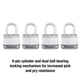 thumbnail image 4 of Padlock Master Lock M1XQ Magnum Heavy Duty, paquete de 4 unidades con llave, 4 of 6