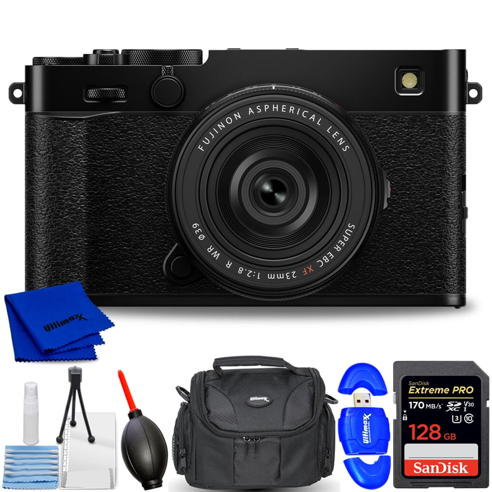 FUJIFILM X100VI Digital Camera (Black) 16821913 - 7PC Accessory