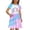 czb# Pink500, variant on CUZIBR Girls Youth Kids Summer Dresses Casual Short Sleeve Round Neck Cartoon Print Color Block Gradient Comfortable A Line Dress For Toddler Beach Vacation Party Clothes,Light Purple,7-8 Years