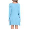 thumbnail image 6 of Aiyino Women Casual Swing Dresses Beach Cover up Loose Long Sleeve Midi Dress with Pocket, 6 of 7