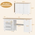 thumbnail image 3 of Gymax Table à Coudre Pliable avec Larges Étagères de Rangement de Comptoir, Porte, Armoire, Roulettes, 3 of 10