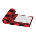 thumbnail image 3 of PHELIKA Red Black Buffalo Plaid All Season Soft Throw Blanket Lightweight Flannel Fleece Blankets 50"x40", 3 of 8