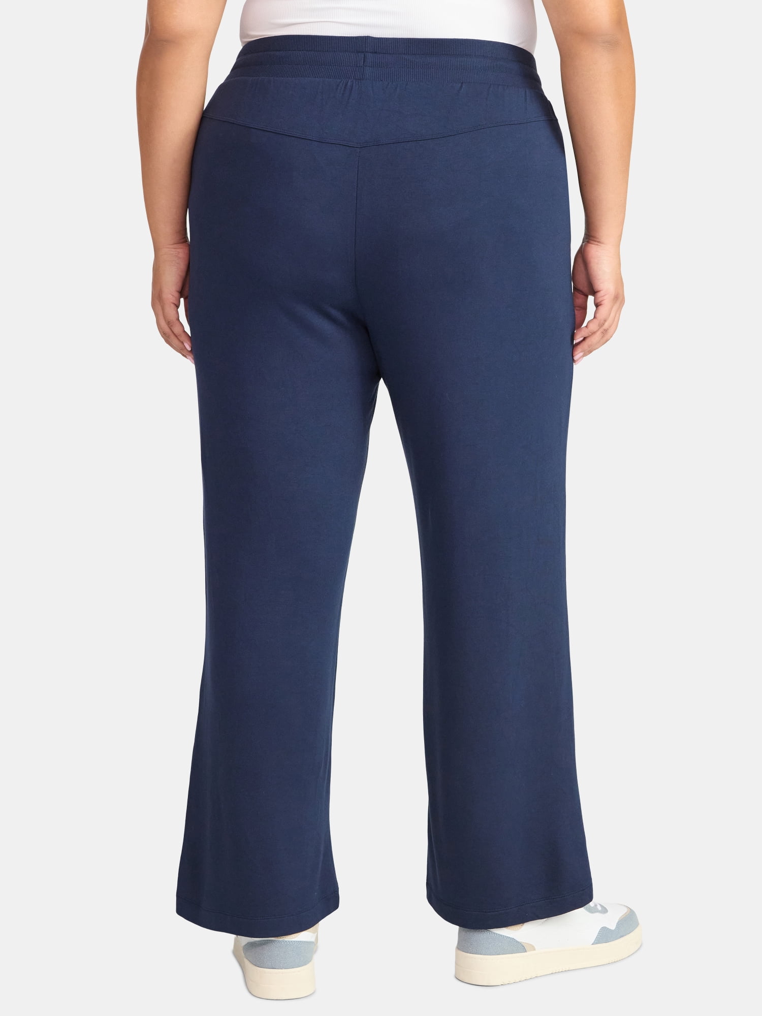 Terra & Sky Women's Plus Size Knit Wide Leg Pants, 28" Inseam, Sizes 0X-5X