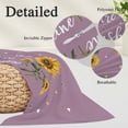thumbnail image 2 of Violet Sunshine Sunflower Pillow Covers, Linen Long Throw Pillow Case, Pastoral Bees Farmhouse Floral Holiday Pillow Protector Decorative Cushion Cover for Living Room/Bedroom 20" x 36", 2 of 8
