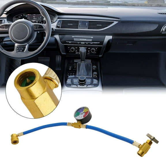 Car Air Conditioning Recharge Hose Kit with Pressure Gauge for Vehicle Maintenance