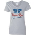 thumbnail image 2 of You Had Me at Home Run Ladies V-Neck Tee, 2 of 2