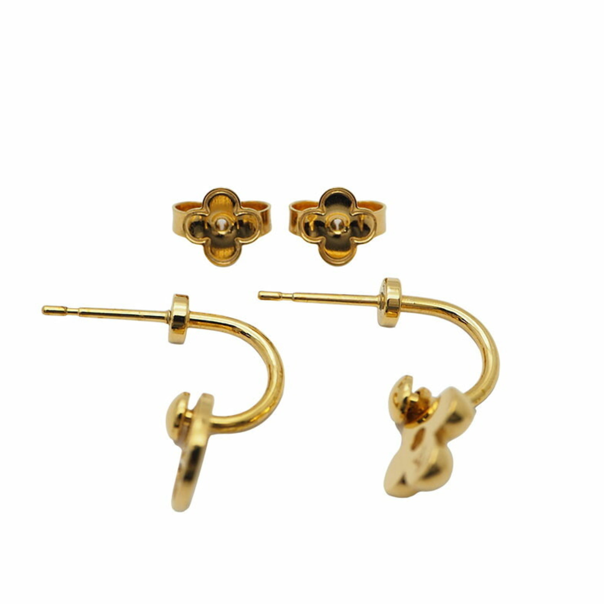 LOUIS VUITTON Brass Blooming Earrings Gold 504765