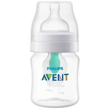 Philips Avent Anti-colic Baby Bottle with AirFree Vent, 4oz, 1pk, Clear, SCY701/91