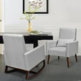 thumbnail image 3 of Patiojoy Set of 2 Dual-use Upholstered Rocking Chair with Wood Leg & Pillow Relax Sofa Chair Light Gray, 3 of 10