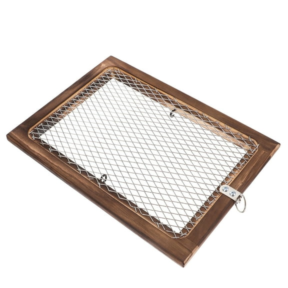 OUNONA Wooden Frame Air Plant Holder Rustic Wall Mounted Planter with Metal Wire Vertical Wall Planter for Indoor Plants Rustic Farmhouse Decor