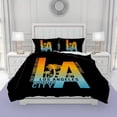 thumbnail image 1 of Juego de funda de edredón de 3 piezas para cama, diseño de Los Ángeles City Travel, microfibra ultra suave, para todas las estaciones, decorativo, transpirable, cómodo y duradero, 1 of 4