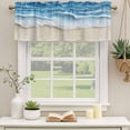 thumbnail image 2 of Blue Coastal Beach Curtain Valances for Windows, Kitchen Valance Window Treatments Panel 2 Pack, Summer Seaside Nautical Beige Rod Pocket Short Curtains for Bathroom Bedroom 54 x 18 Inch, 2 of 8
