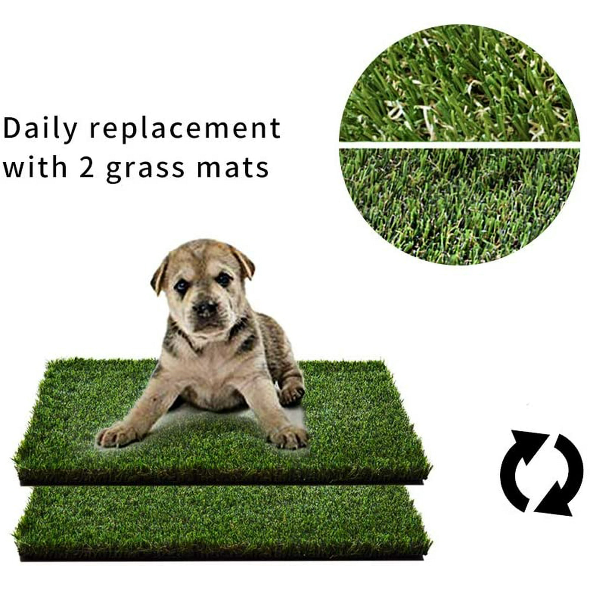 HQ4us Dog Grass pad with Tray Large Dog Litter Box Toilet 34 23 2 Artificial Grass for Dogs Pee pad Realistic Bite Resistance Turf Less Stink Potty for Balcony Walmart