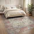 thumbnail image 3 of ODIKA 8'x10' Washable Area Rug Dining Under Vintage Distressed Border Ornate Scrollwork Large for King Size Bedroom Bed, Master Suite, Non-Shedding, Easy Care, 3 of 7