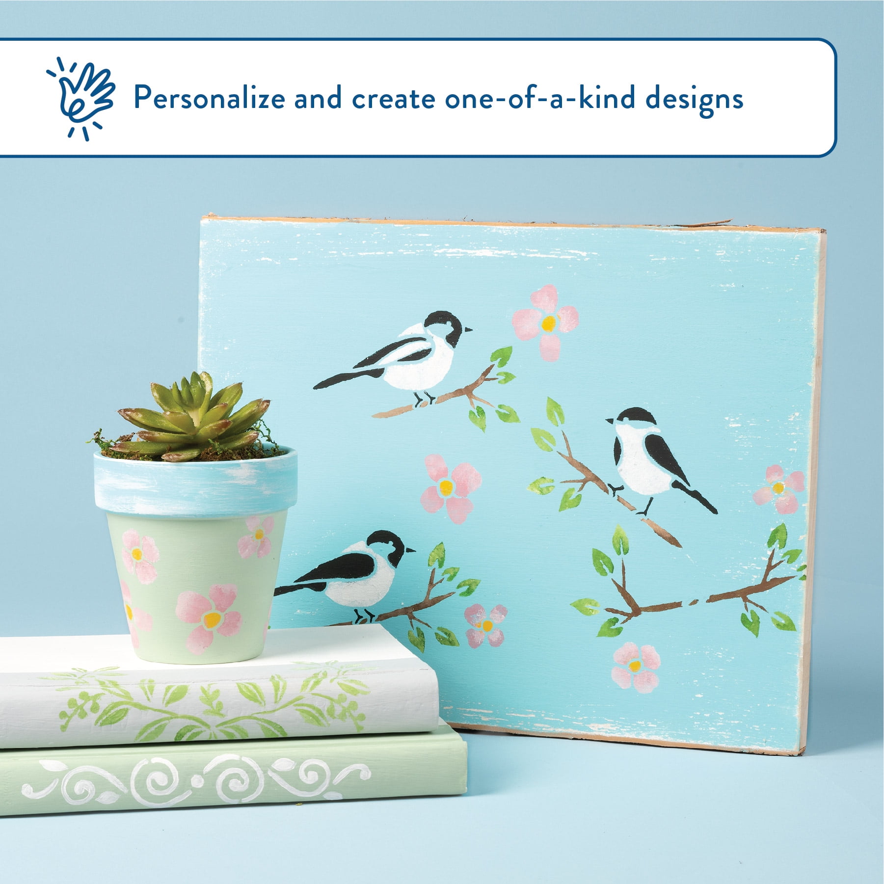 Hello Hobby Stencil Set, 7" x 10", 3 Piece, Birds