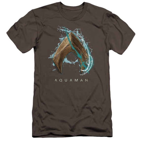 Aquaman Movie - Water Shield - Premium Slim Fit Short Sleeve Shirt - Large