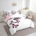 thumbnail image 3 of Manfei Chic Eye Eyelash 7pcs Bedding Comforter Set,Cartoon Butterfly Queen Bedding Sets,Pink White Black Queen Sheet Sets For Teens,Super Cozy Room Decor Reversible, 3 of 8