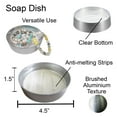 thumbnail image 3 of Evideco Brushed Aluminum Soap Dish Cup Dispenser Tray NOUMEA - Silver - 4.5" L x 4.5" W x 1.5"H, 3 of 5
