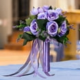 thumbnail image 1 of Ramo de Boda Flores Artificiales Macarena Arreglos Florales para Decoración de Graduación Del Día de San Valentín violetas, 1 of 8