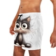 thumbnail image 6 of BRGZLK Mens Beach Shorts Summer Drawstring Waist Funny Animal Expression Printing Summer Swim Trunks Novelty Beachwear Sports Vacation Shorts with Pockets, 6 of 6