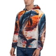 thumbnail image 3 of Wukai Sunset Ocean Watercolor Dolphin Print Men Hoodies Fleece Sweatshirts Long Sleeve Sweaters Pullover Fall Outfits Winter Clothes-4X-Large, 3 of 7