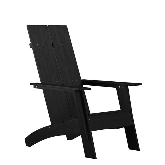 Flash Furniture Sawyer Collection Poly Resin Wood Adirondack Chair - Black