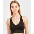 thumbnail image 3 of Sofra Women's 6 Pack of Seamless Padded Sports Bras-All Black,One Size, 3 of 6