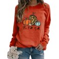 thumbnail image 5 of Top De Mujer De Halloween Jersey Con Estampado De Calabaza Halloween Women Pullover Cute Pumpkin Print Sudadera Con Cuello Redondo Manga Larga Casual Fit Fall Top Shirt Orange S ANGGREK Otros, 5 of 5