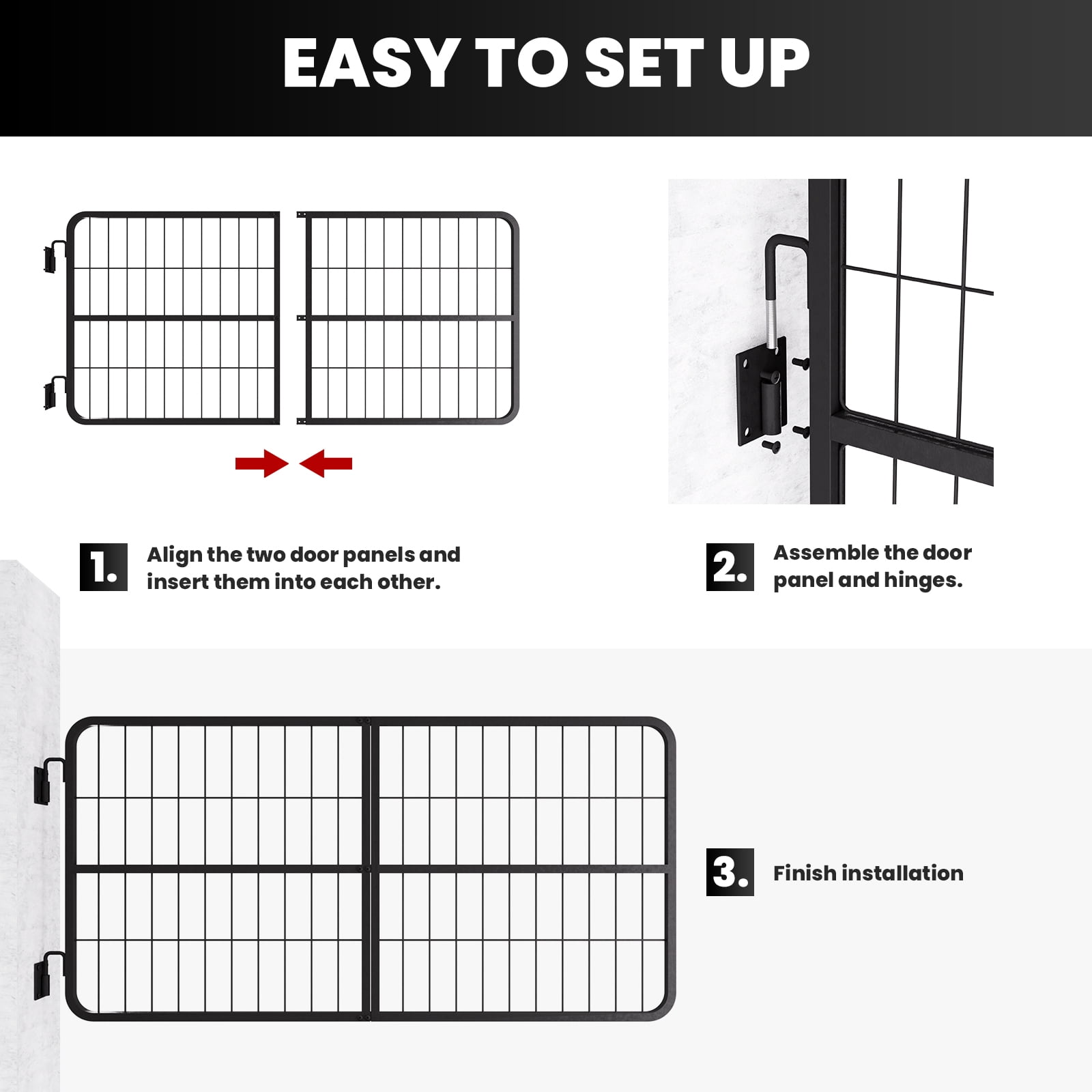 Horse Stall Barrier, Two Way Opening Capability, 48x24 Inches Format, Horse Stall Gate, Horse Stall Opening Guard, Ideal for Aisle, Horse Stable, Wash Rack