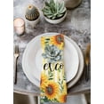 thumbnail image 2 of Summer Sunflower Cloth Napkins Set of 6 Reusable Dinner Napkins, Yellow Vertical Striped Leaves Cocktail Napkin Washable Table Napkins for Wedding/Holiday Party/Baby Shower 20"x20", 2 of 7