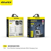 Awei T63 Bluetooth Gaming Earbuds, Waterproof Earphones with Noise Cancelling Mic, Stereo Bass Headphones for Sports and Game